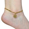 Initial Ankle Bracelets for Women Men, 18K Gold Silver Figaro