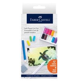 Faber-Castell Soft Pastels Art Set - Art Projects for Adults, Arts and Crafts for Beginners, 12 Soft Pastels and Art Supplies