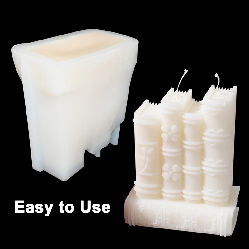 3D Book Silicone Candle Mold Large Retro Book Shape Silicone