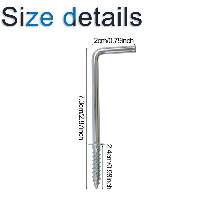 INCREWAY 20 Pieces L Hook Screws L Shaped Hooks Self