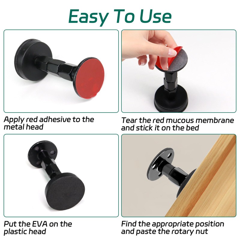 BEASAFY Pack of 4 Headboard Stopper Spacer Wall, 25-110 mm