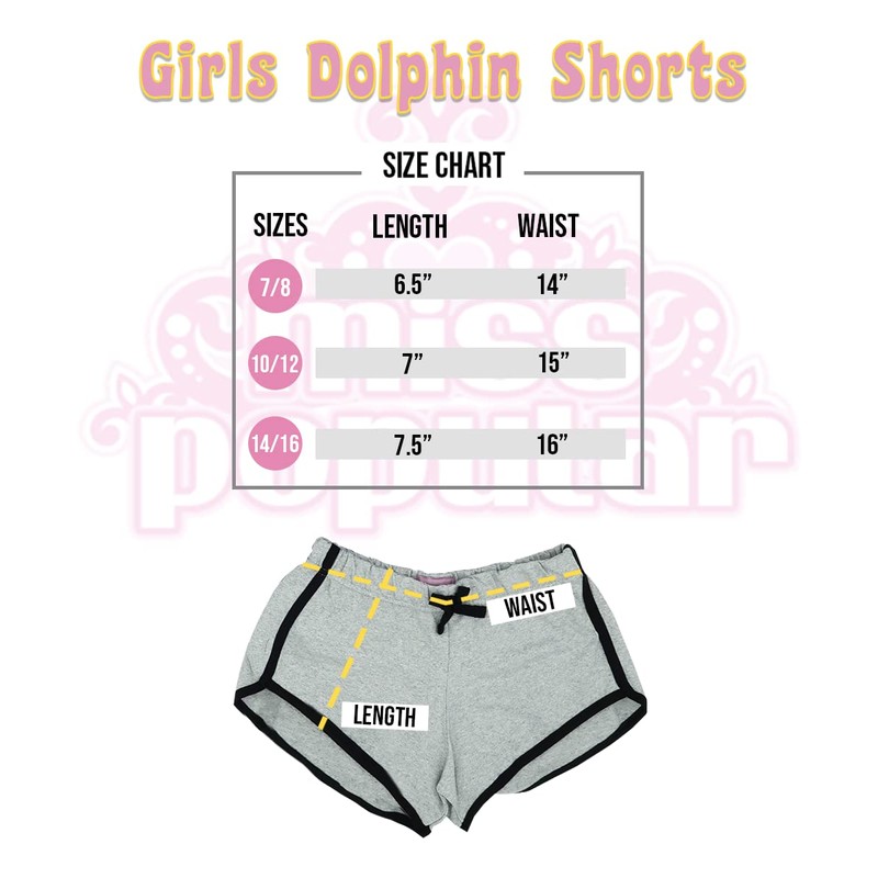 MISS POPULAR Girls 6 Pack Dolphin Shorts Cute Designs Comfy