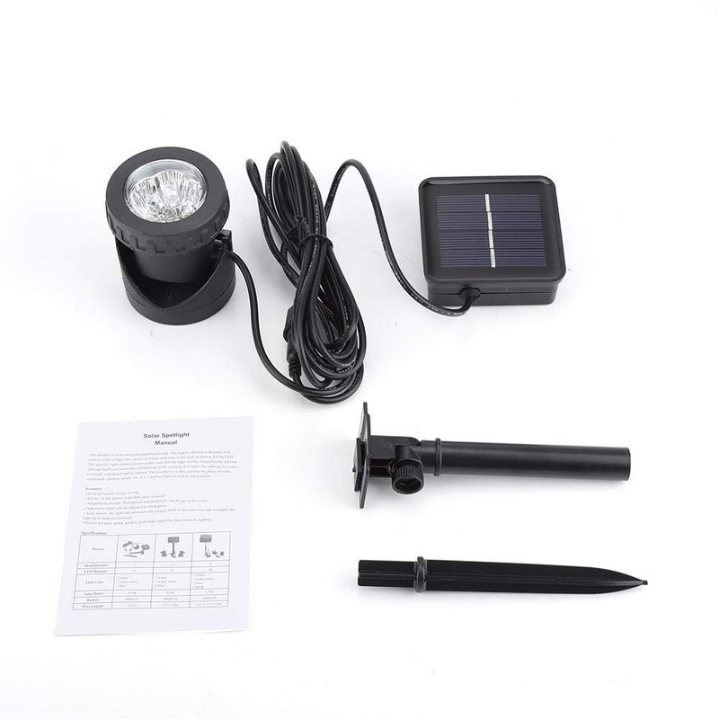 Mini Solar Lights Underwater, 6 LEDs Waterproofing Solar Spotlight, Light