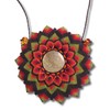 Artisan-Crafted Handmade Macramé Mandala Necklace with Rainbow Obsidian & Amber