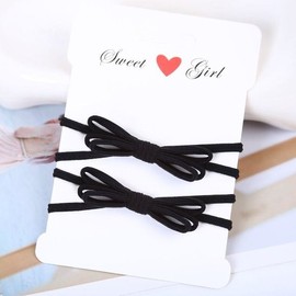 Black Ribbon Hair Tie Headband (W89B441) / 블랙리본 머리끈 헤어밴드 (W89B441)