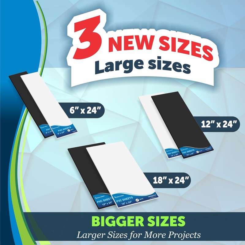 MEGA FORMAT 12" x 16" Rigid PVC Plastic Sheets -