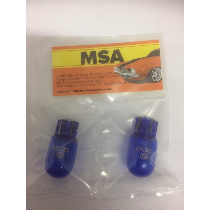 MSA 2 X DRL BULBS 7443 W21/5W 580 T20 SUPER