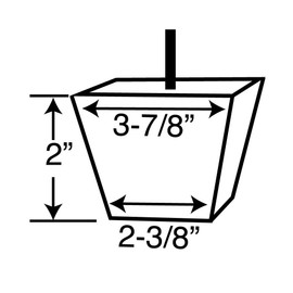 OUTWATER 2 in. H x 3-7/8 in. Square Unfinished Solid Hardwood Square Bun Foot Leg for Furniture | 4 Pack with 4 Free Insert Nuts and Drill Bit