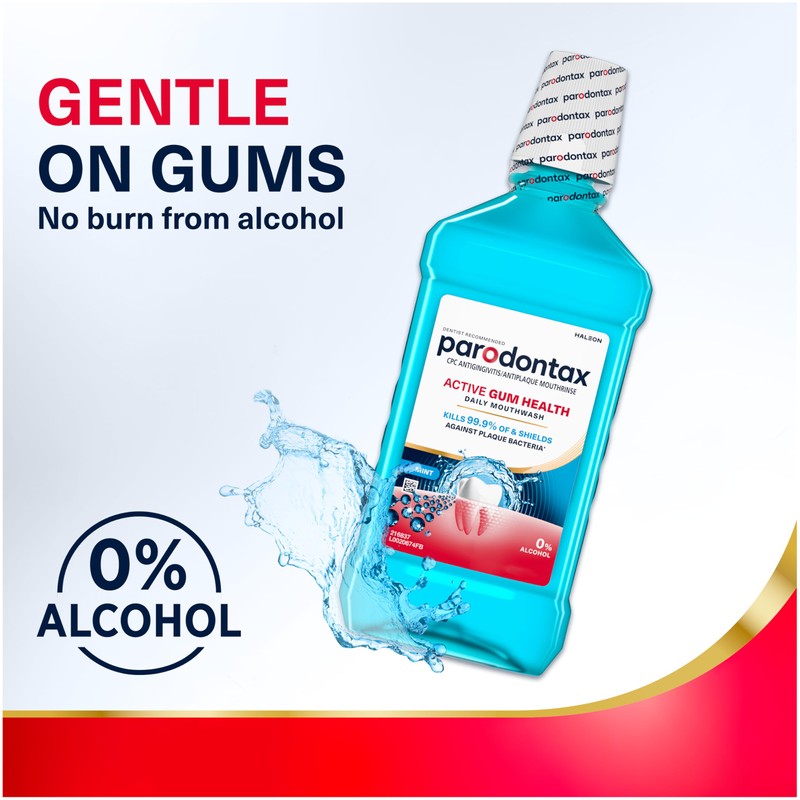 Parodontax Active Gum Health Mouthwash, Antiplaque and Antigingivitis Mouthwash, Mint,