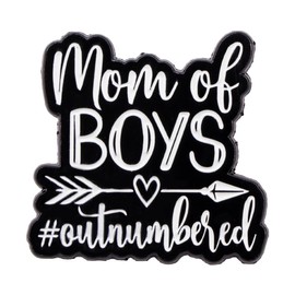 Mom Of Boys Outnumbered Enamel Pin Mom Worried A Lot About Boys Or Dad Badge Brooch For Backpacks Coats Hats Accessories