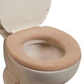 Elastic Cushioned Toilet Seat Cover Universal FitTan