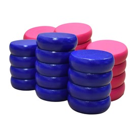26 Pink and Blue Crokinole Discs – Full Set (Large Discs - 1 1/4 Inch Diameter (3.2cm))