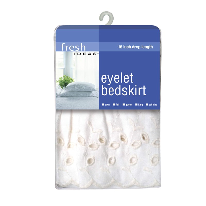 Fresh Ideas Eyelet Ruffled Bedskirt – Ruffled Bedding with Gathered