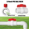 EPHECH 16PCS 3/4" PVC Ball Valve, SCH40 Slip PVC Water