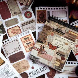 OSLEY Scrapbook Stickers Book, 50 Sheets Washi Aesthetic Vintage Scrapbooking Stickers for Photo Album, Scrapbooking, Bullet Journal Accessories, Calendars, DIY Art Notebook