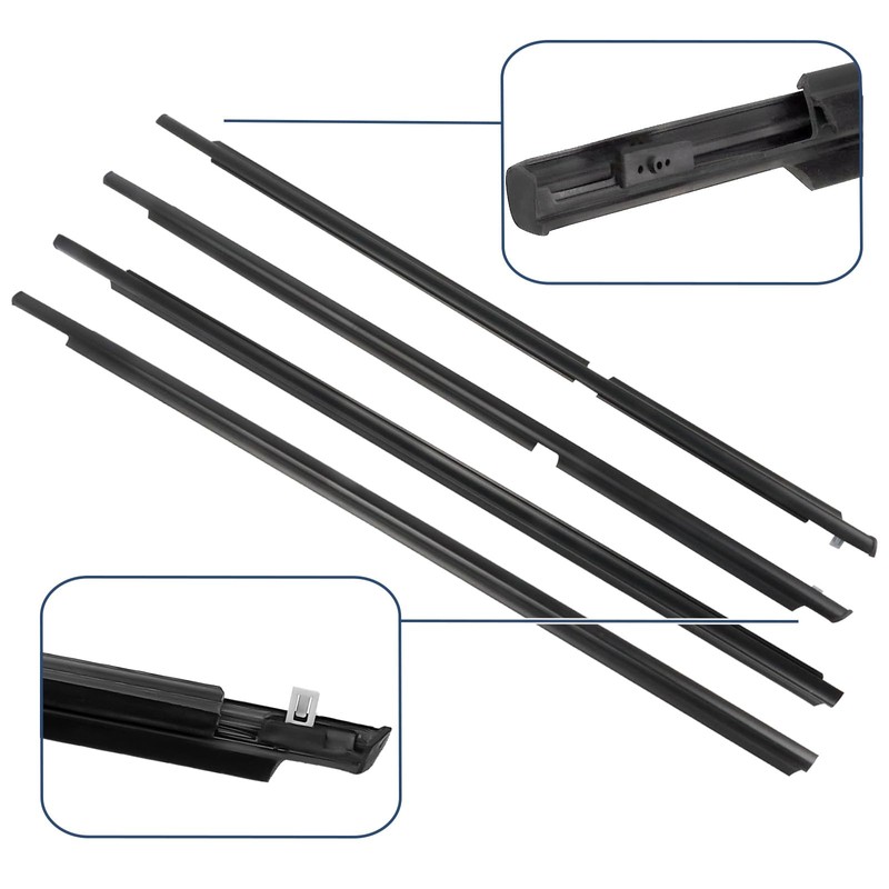 ItranMc Window Molding Trim Seal for 2003-2009 Toyota 4Runner,Black Outer