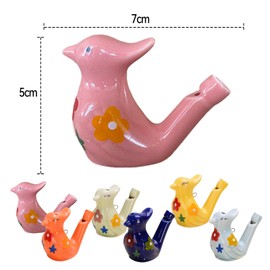 Minging Children's Bird Whistle, Pack of 6 Bird Water Pipes, Ceramic Bird Pipes, Water Fillable Ceramic Whistle with Sound of Clear Birdsong, Suitable for Home Decoration Ornaments Bird Pipe