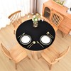 Amonsa Round Fitted Black Tablecloth with Elastic for 48 inch
