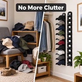 Wall-Mounted Baseball Cap Organizer for Hat Storage – Multi-Layer ABS Rack for Space-Saving Wall Organization