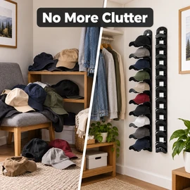 Wall-Mounted Baseball Cap Organizer for Hat Storage – Multi-Layer ABS Rack for Space-Saving Wall Organization