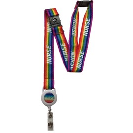 20mm Nurse Rainbow Lanyard with Integrated Badge Reel & 3 Point Safety Breakaway…