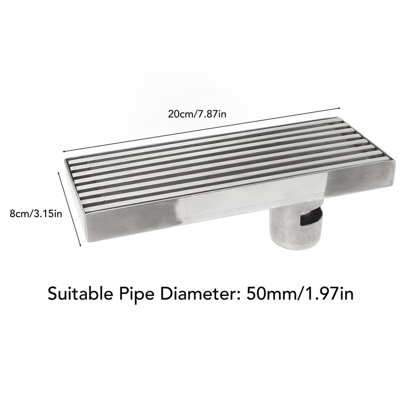Linear Shower Drain Stainless Steel Odor Resistant Rectangular Floor Drain