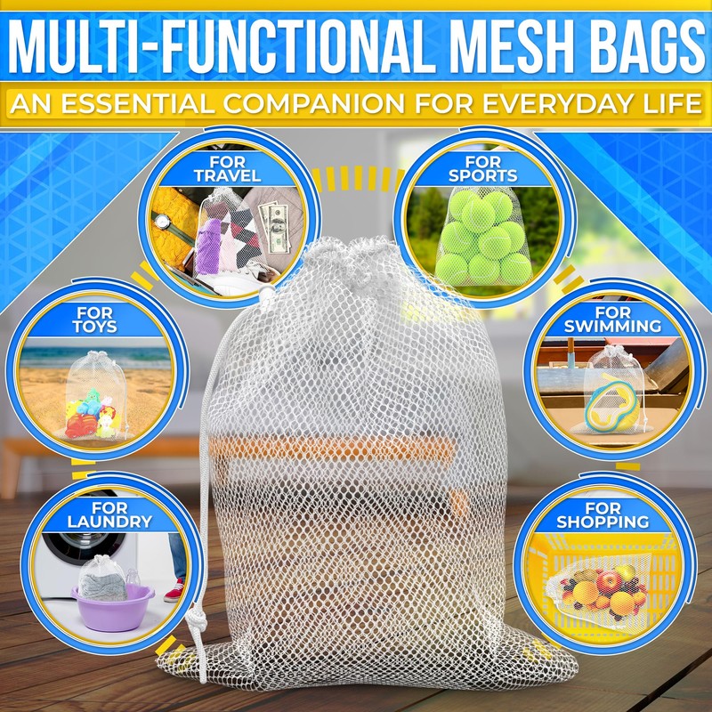 5PCs Small Mesh Bags Drawstring – Small Mesh Pool Backpack