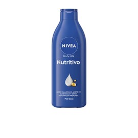NIVEA Body Milk Nutritive (1 x 250 ml), Body Milk Moisturises 72 Hours, Body Cream with Almond Oil and Hyaluronic Acid, for Dry Skin