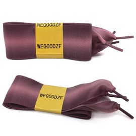 WEGOODZF Super Womens Flat Purple Gradient Shoe Laces 4CM Wide Shoestrings Silky Satin Ribbon Shoelaces 51 inches[1 Pair]