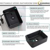 KARAMAG Black Vessel Sink Rectangle 16"x12" Bathroom Sink Rectangular Modern