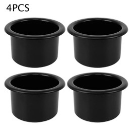 Pack of 4 Cup Holders, Car Drink Holder Insert, Sofa Table Cup Holder, Black Plastic Drink Holder, Suitable for Sofas, Table Tops, Boats, Motorhomes, Cars and Poker Tables