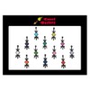 Comet Busters Designer Black Bindi with Multicolor Squares
