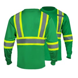 FONIRRA High Visibility Shirts for Men 3 Pack Reflective ANSI Class 2 Hi Vis Safety Construction Work T Shirt Long Sleeves