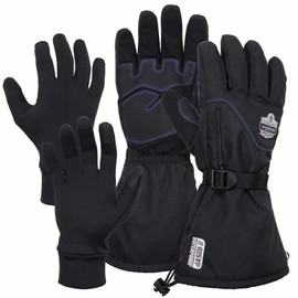 Ergodyne ProFlex 825WP Winter Work Gloves with Removeable Waterproof Shell Black Medium