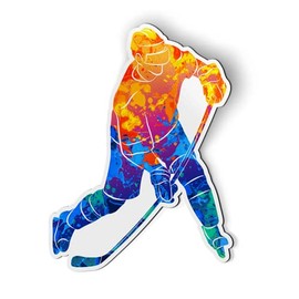 Ice Hockey Player Colorful - 5" Magnet for Car Locker Refrigerator