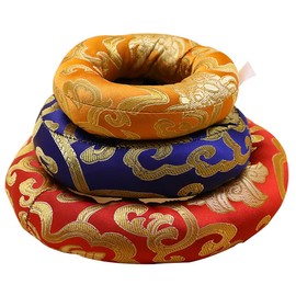 Healifty Singing Bowl Cushion Holder Cushion Ring Cushion for Tibetan Meditation Singing Bowl Nepal Sound Bowl Pad Pack of 3