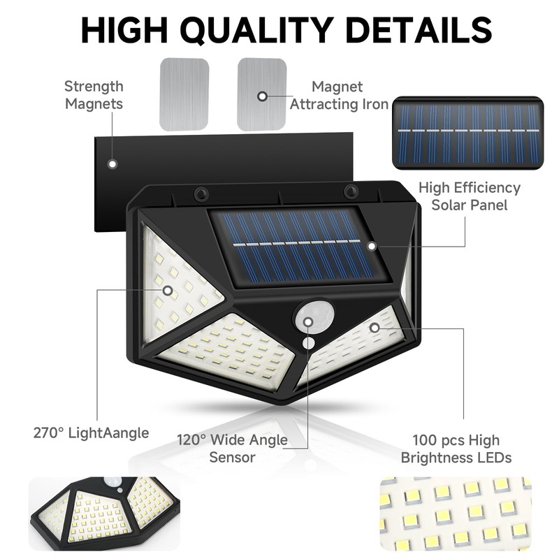 DZGKGM RV Magnetic Motion Sensor Light, Solar RV Porch Light,