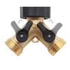 Brass 2-Way Garden Tap Splitter Female 3/4 Y Hose Splitter