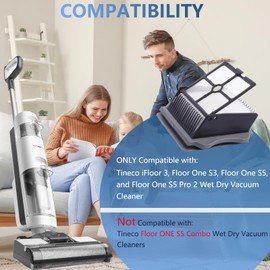 HEPA Filters Replacement Compatible With Tineco iFloor 3/ Floor One S3/ Floor One S5/ Floor One S5 Pro 2, Wet Dry Vacuum Cleaner Filter Parts