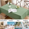 MIULEE Sage Green Thick Polyester Linen Rectangle Tablecloth Decorative Cutouts
