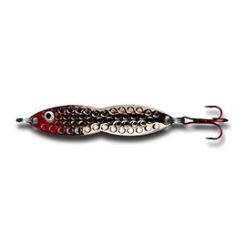 PK Flutter Fish Jigging Spoon - All Seasons Fishing Lure - Ice Fishing Lure - Vertical Jigging (Copper Plate, 3/8 Oz)