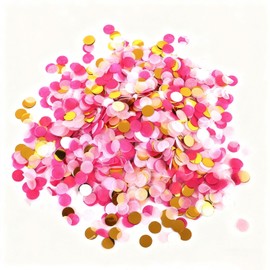 SaveSooo Confetti Wedding Party Birthday Round Diameter 0.4 inch (1 cm) (20 g) Wedding Event Celebration Confetti Decoration Wedding Romantic Gold Shower Christmas Proposal Tissue