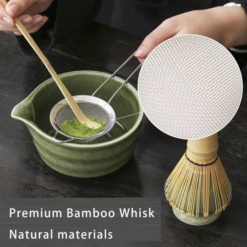 6pcs Matcha Kit Set,Matcha Set Includes Bowl with Spout and