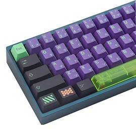 JOMKIZ Teclas PBT,135 Teclas Mecha Dye Sublimation Cherry Profile Keycaps con 7U Clear Spacebar Juego deTeclas Japonesas para Interruptores Cherry MX Diseño ANSI Teclado Mecánico