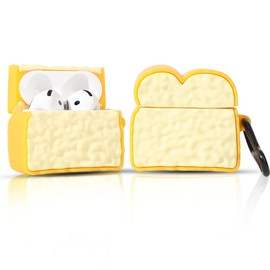 Suublg Case for AirPods 4th Generation Earbuds (2024) with Carabiner, Silicone Charging Protective Cover with Cute Skin Design for AirPods 4 Wireless Headphones