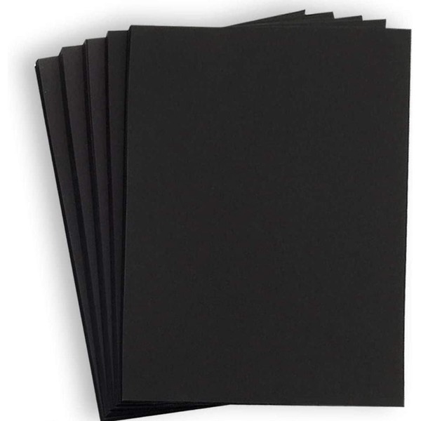 Hamilco Black Colored Cardstock Thick Paper - 8 1/2 x 11" Heavy Weight 80 lb Cover Card Stock - for Scrapbook Craft Calligraphy or Chalkboard Papers for Printer - 50 Pack