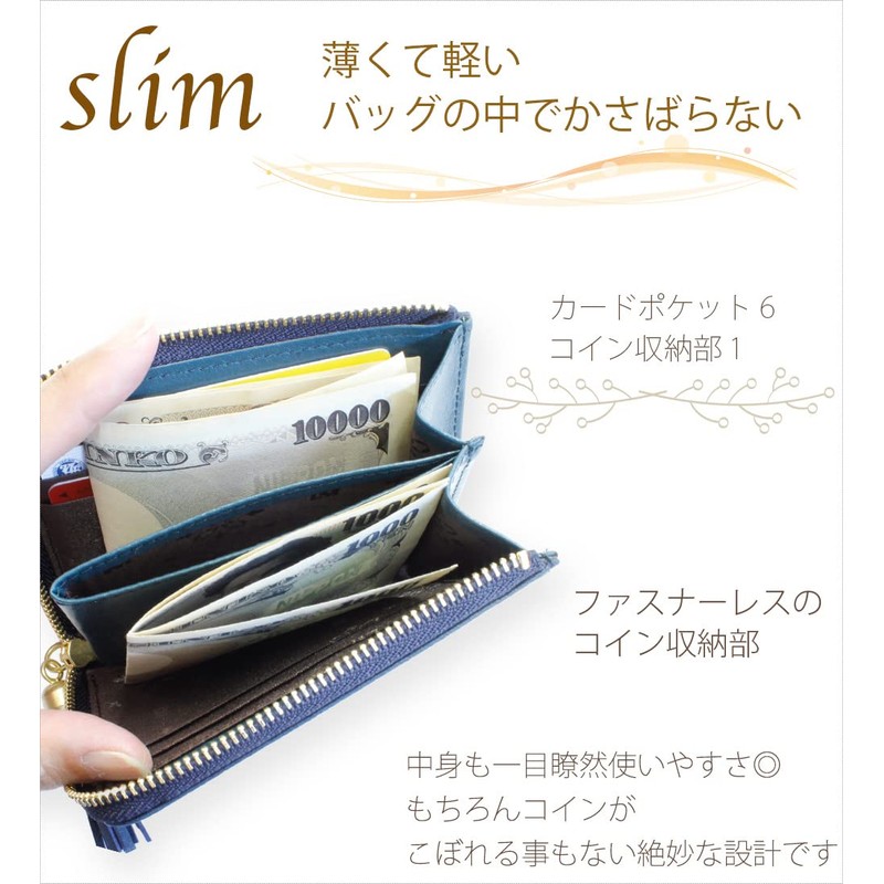 LIME L8222 Compact Wallet, Genuine Leather, Women's, Men's, Card, L-Shaped