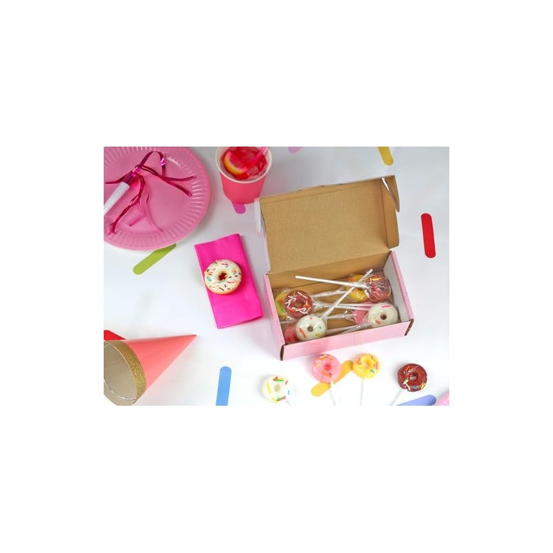 Donut Candy Lollipops - 12 Donut Shaped Suckers Indvidually Wrapped