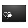Football Heart Sticker Decal Notebook Car Laptop 5.5" (White)