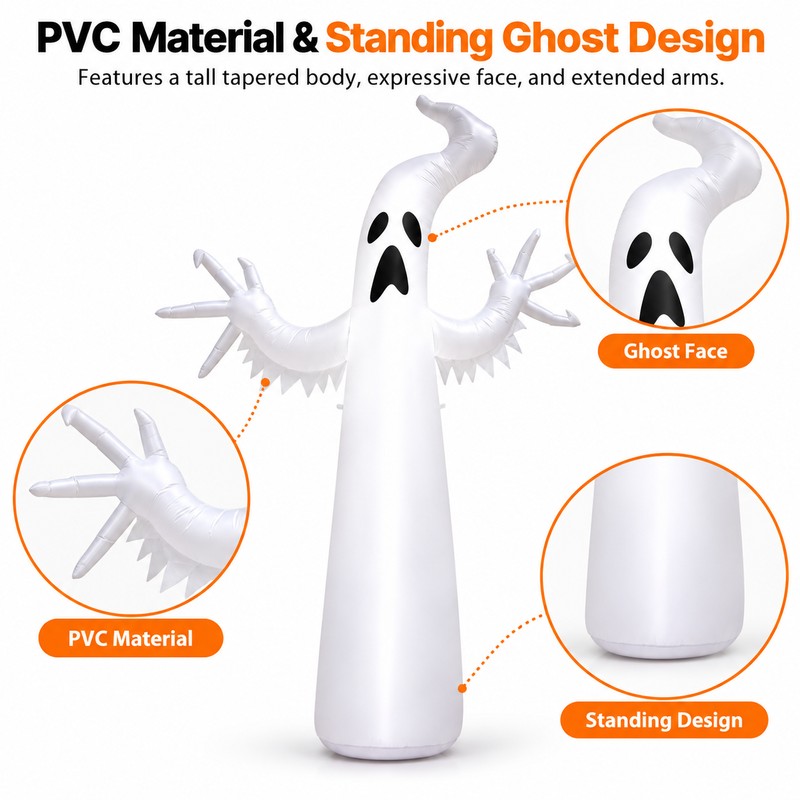 Inflatable Halloween Ghost for Yard & Garden – Large Standing